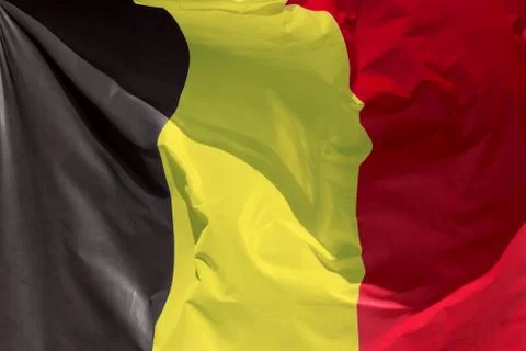 Belgian flag floating Stock Photos