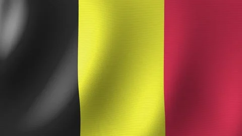 Belgian Flag Fluttering in the Wind. Seamless Animation 3d Vídeo Stock 200832246