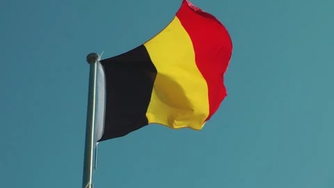 A Belgian flag is flying Видео 343385560