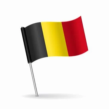 Belgian flag map pointer layout. Vector illustration. Stock Illustration