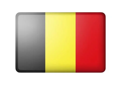The Belgian flag. Rectangular matte icon. Isolated on white background Illustrazione stock