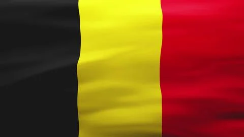 Belgian flag, Rippled silk texture - 3D illustration イラスト素材