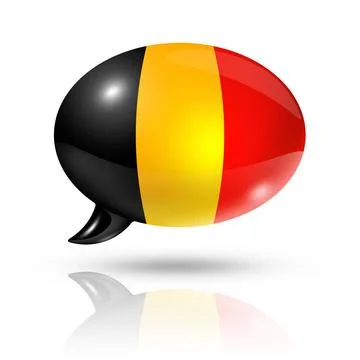 Belgian flag speech bubble three dimensional Belgium flag in a speech bubb... Foto stock