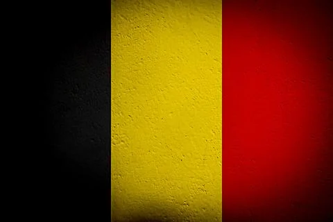 Belgian flag on the wall as background Stock Photos