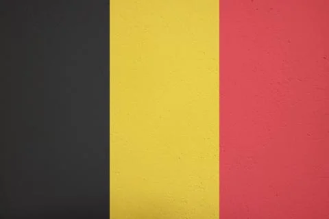 Belgian flag on the wall as background Stock Photos