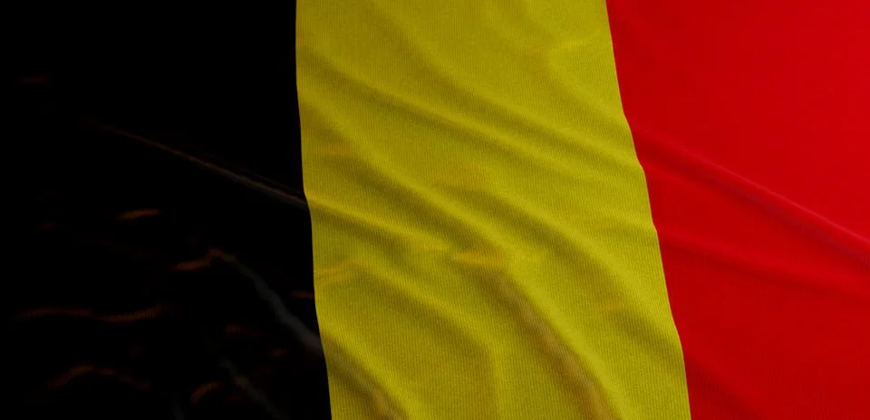 Belgian flag waves 3d render Stock Illustration