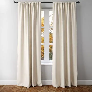 Belgian Linen Rod Pocket Curtain ~ 3D Model #96430824