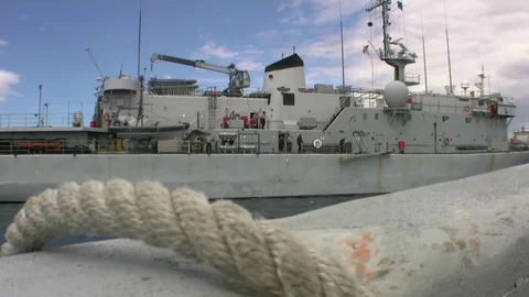Belgian navy vessel operates on mediterranean sea for SAR Видео 70180989