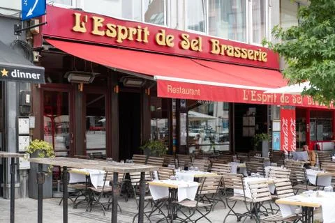 Belgian restaurant in Brussels Stock Photos