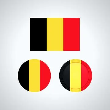 Belgian trio flags, vector illustration Illustrazione stock
