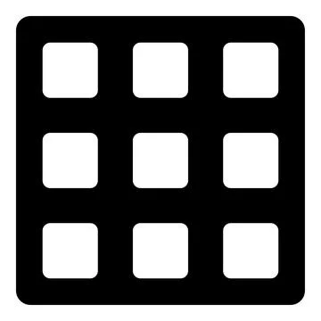 Belgian waffle Dessert template shape square icon black color vector illust.. Stockillustratie