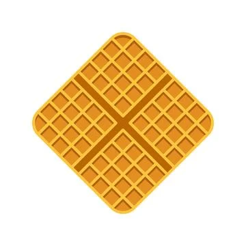 Belgian waffle icon in flat style. Bakery waffle vector illustration on iso.. Stock Illustration