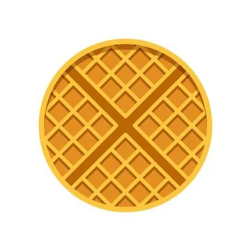 Belgian waffle icon in flat style. Bakery waffle vector illustration on iso.. Stock Illustration