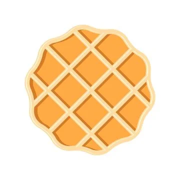 Belgian waffle icon in flat style. Bakery waffle vector illustration on iso.. Stock Illustration