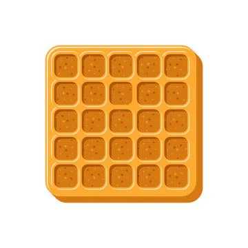 Belgian waffle icon in flat style. Bakery waffle vector illustration on iso.. Stock Illustration