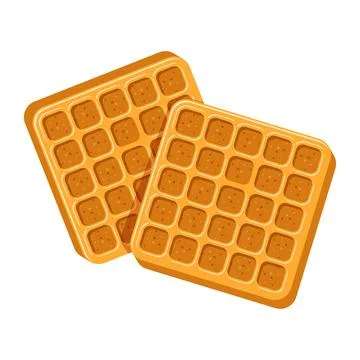 Belgian waffle icon in flat style. Bakery waffle vector illustration on iso.. Stock Illustration