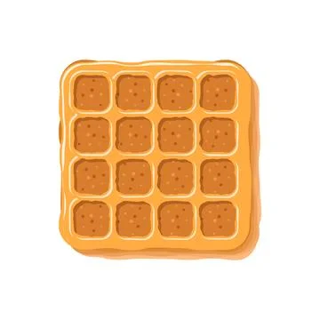 Belgian waffle icon in flat style. Bakery waffle vector illustration on iso.. Stock Illustration