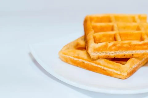 Belgian waffles isolated Stock Photos