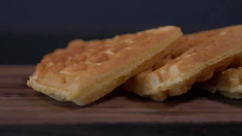 Belgian Waffles Panning right Video stock 130835239