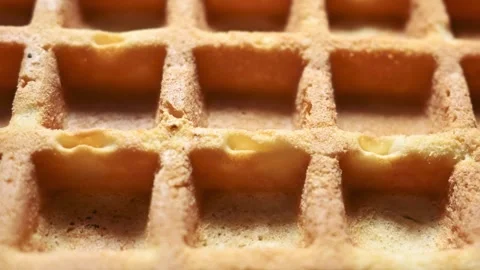 Belgian waffles texture Stock Footage 331942570