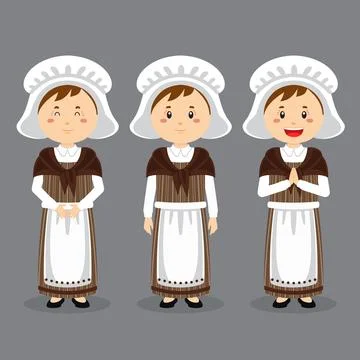 Belgians Character with Various Expression Stock Illustration