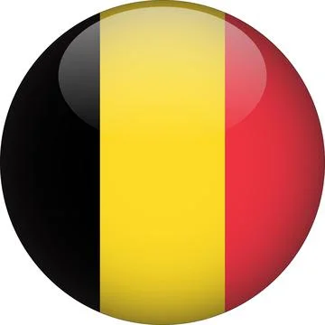 Belgium 3D Rounded Flag Vector Stock Illustration