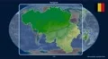 Belgium - 3D tube zoom (Kavrayskiy VII projection). Bumps shaded 4k or 4k+ Resolution