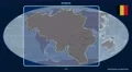 Belgium - 3D tube zoom (Mollweide projection). Bumps 4k or 4k+ Resolution
