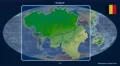 Belgium - 3D tube zoom (Mollweide projection). Bumps shaded 4k or 4k+ Resolution