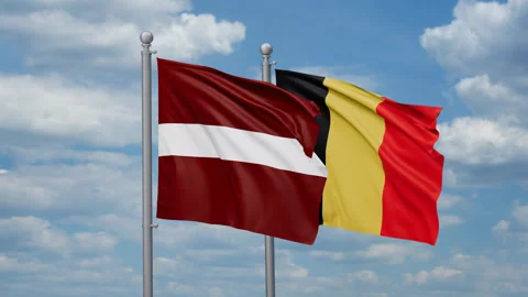Belgium and Latvia flags Stock Footage 270215710