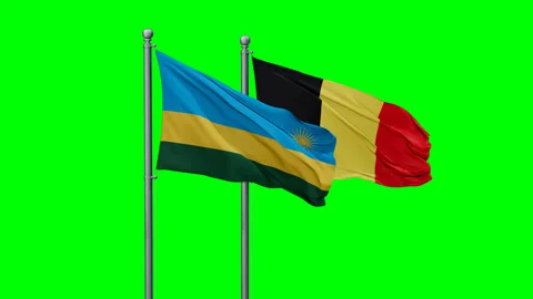 Belgium and Rwanda flags Stock-Footage 295100575