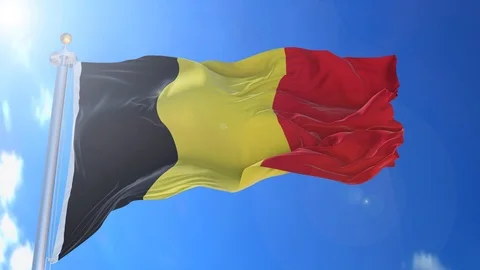 Belgium animated flag pack in 3D and green screen Stock Footage 119929374