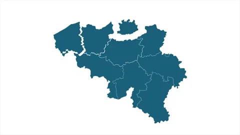 Belgium animated map with alpha channel. Stock Footage 153580285
