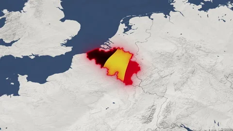Belgium animated map - light color Stock Footage 322121587