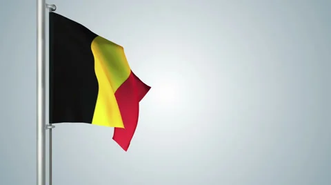 Belgium Austria flags loop pack 3 in 1 with background and loop 7sec Stock Footage 36725586