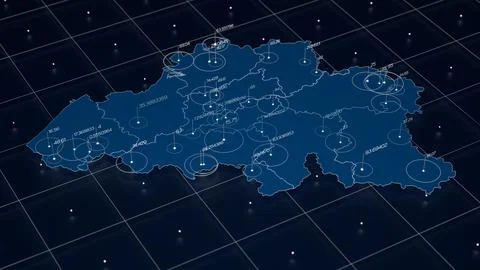 Belgium blue map big data visualization. Futuristic map infographic. Information Stock Illustration