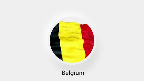 Belgium Circular Flag Loop. Animated national flag of Belgium. Realistic Belgium Stock Footage 164267858
