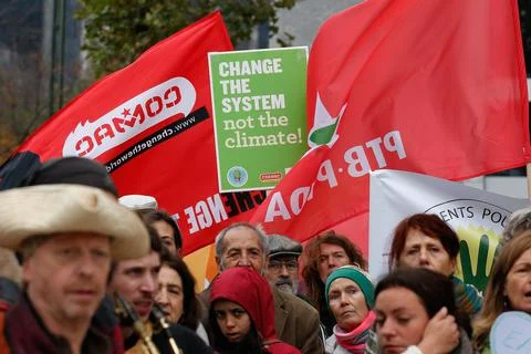 Belgium Climate Protest - Oct 2015 Stock Photos