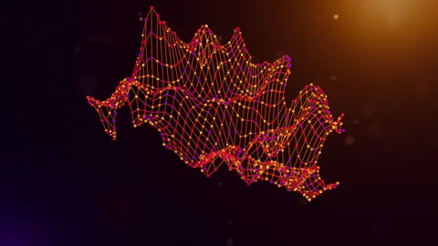 Belgium Connected Intelligence Network Map Reveal Motion Graphics Stock Footage 337445863