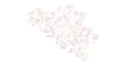 Belgium Digital Circle Mesh Visualization Stock Footage 311805307