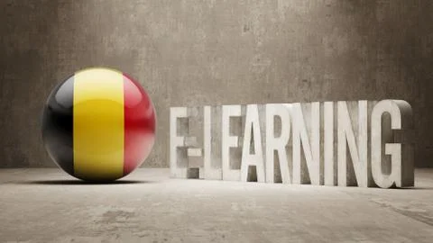Belgium. E-Learning  Concept Illustrazione stock