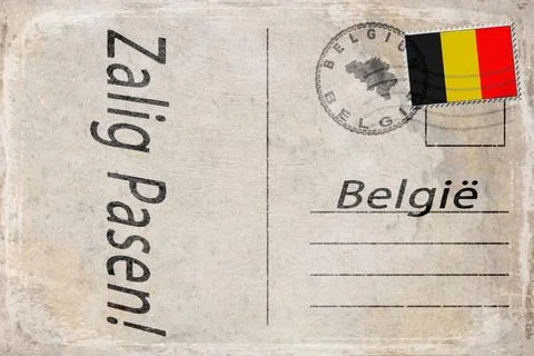 Belgium Easter Sunday Celebration Background Stock Illustration