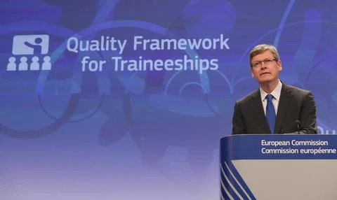 Belgium Eu Commission Quality Framework For Traineeships - Dec 2013 Stock Photos