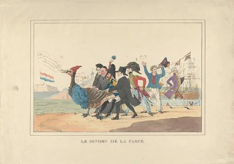 Belgium exploited by different countries, 1831; Le Dindon de la Farce. Car... Stock Photos