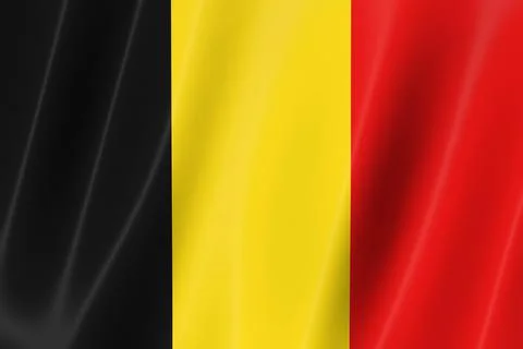 Belgium flag, 3d render,8K Ilustração Stock