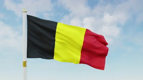 Belgium flag 3d rendering Stockbeeldmateriaal 172427031