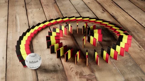 Belgium Flag - Affected by Inflation Stock-Footage 321551150