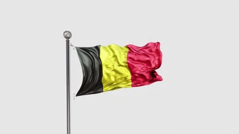 Belgium Flag  Animation Loop Include Alpha 3D Rendering 스톡 동영상 283142136