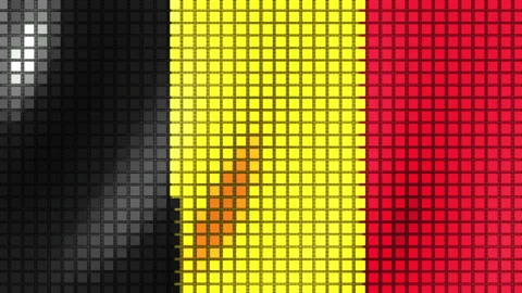 Belgium flag background made of cubes. Seamless Animation 3D Vídeo Stock 203275366