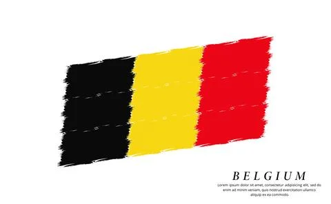 Belgium flag brush vector background. Grunge style country flag of Belgium .. Stock Illustration